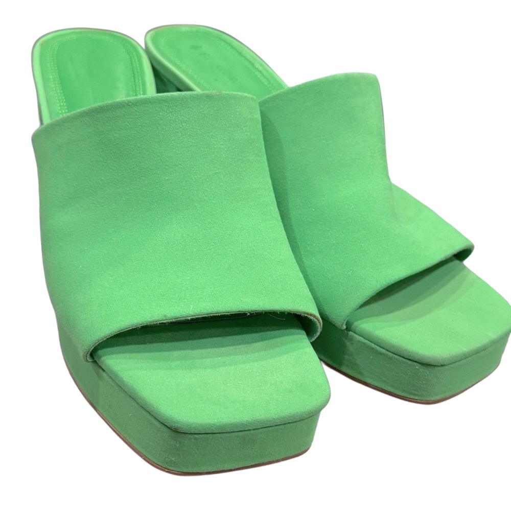 Green Stradivarius Slide On Sandals View 3